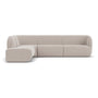 Paula 4 Seater Left Chaise Modular Sofa - Agnes Brown Textured Weave