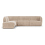 Paula 4 Seater Left Chaise Modular Sofa - Danny Cream Textured Weave