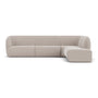 Paula 4 Seater Right Chaise Modular Sofa - Agnes Brown Textured Weave