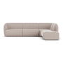 Paula 4 Seater Right Chaise Modular Sofa - Fabio Stone Fabric