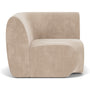 Paula 1 Seater Left Corner Modular Sofa - Danny Cream Textured Weave