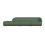 Paula 3 Seater Modular Left Chaise Sofa - Cura Dark Green Weave
