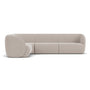Paula 5 Seater Modular Left Corner Sofa - Agnes Brown Textured Weave