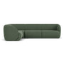 Paula 5 Seater Modular Left Corner Sofa - Cura Dark Green Weave