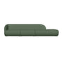 Paula 3 Seater Modular Right Chaise Sofa - Cura Dark Green Weave