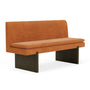 Umi Dark Walnut Dining Sofa - Danny Amber Textured Weave / Dark Walnut