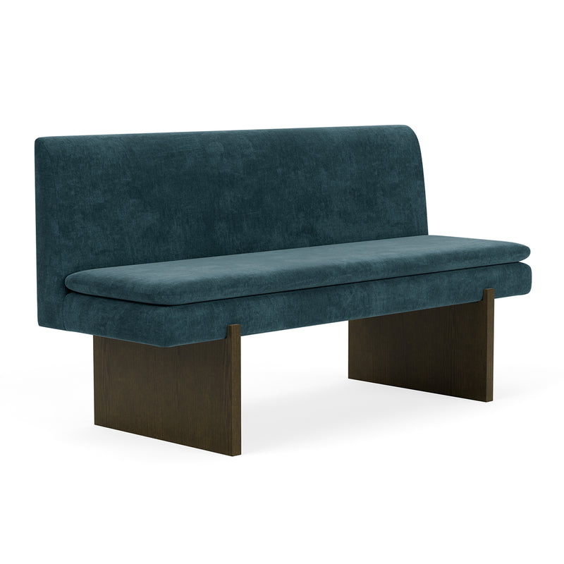 Danny Dust Blue Textured Weave / Dark Walnut