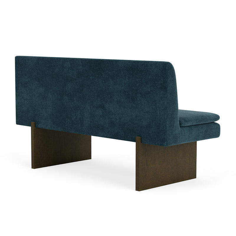 Danny Dust Blue Textured Weave / Dark Walnut