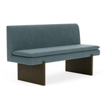 Forest Dust Blue Fabric / Dark Walnut
