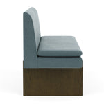 Forest Dust Blue Fabric / Dark Walnut
