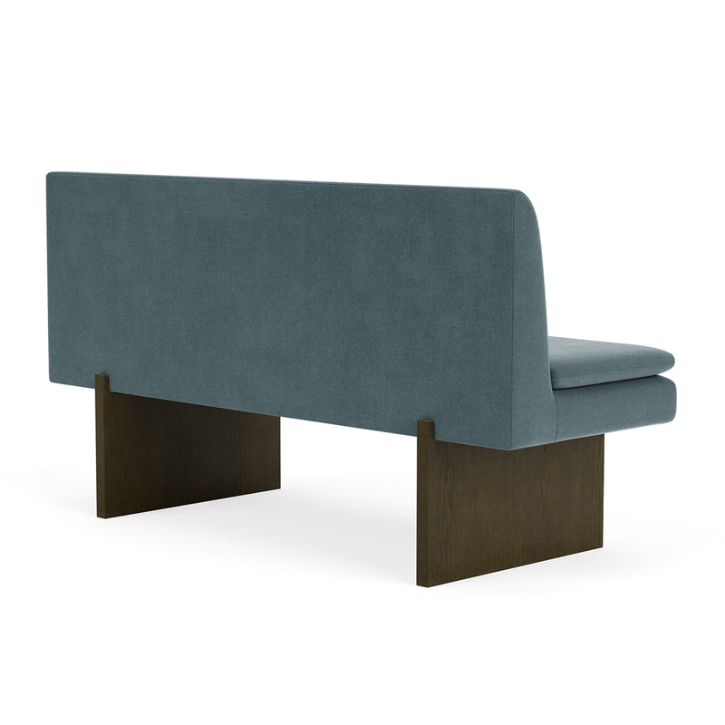 Forest Dust Blue Fabric / Dark Walnut