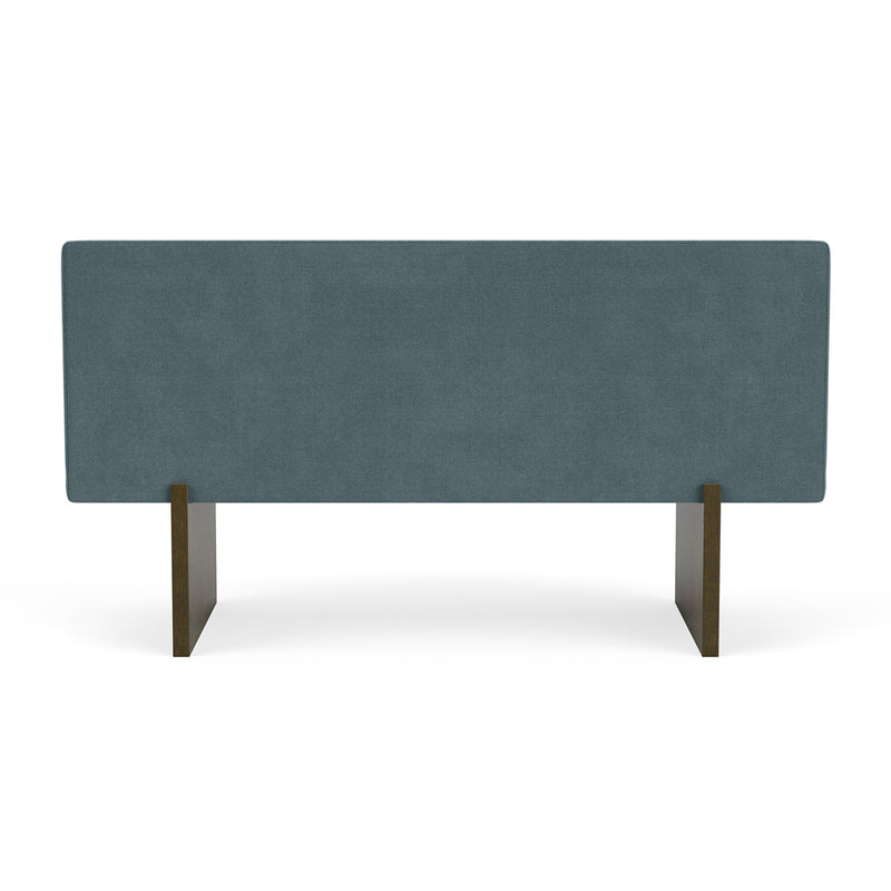 Forest Dust Blue Fabric / Dark Walnut