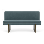 Forest Dust Blue Fabric / Dark Walnut