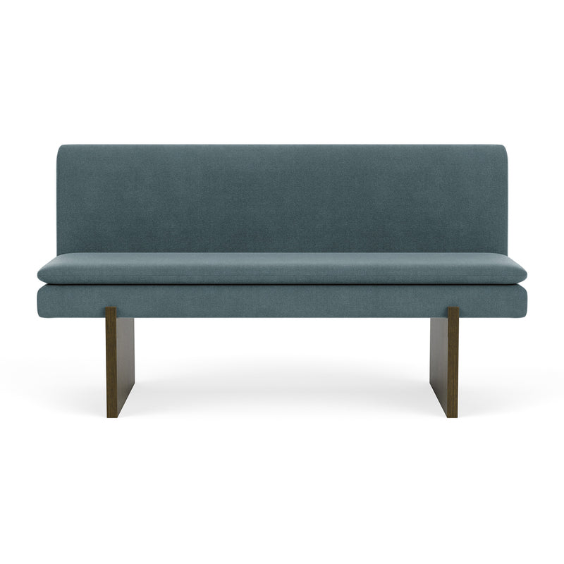 Forest Dust Blue Fabric / Dark Walnut
