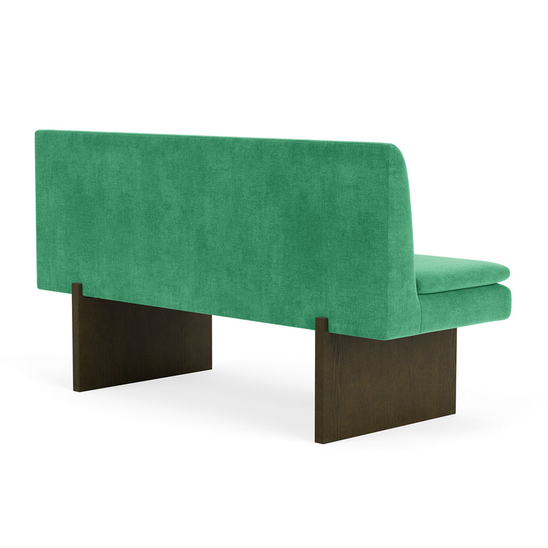 Moss Grass Green Fabric / Dark Walnut
