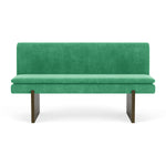 Moss Grass Green Fabric / Dark Walnut