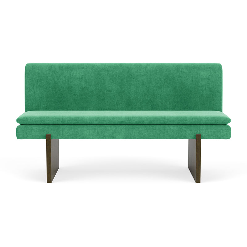 Moss Grass Green Fabric / Dark Walnut