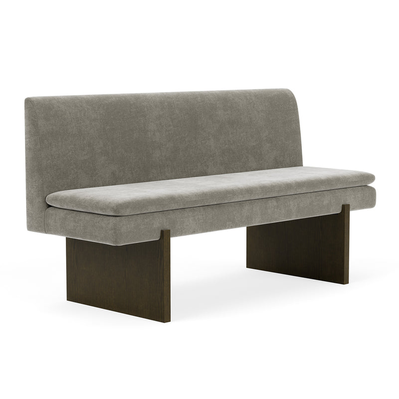 Planet Grey Green Fabric / Dark Walnut