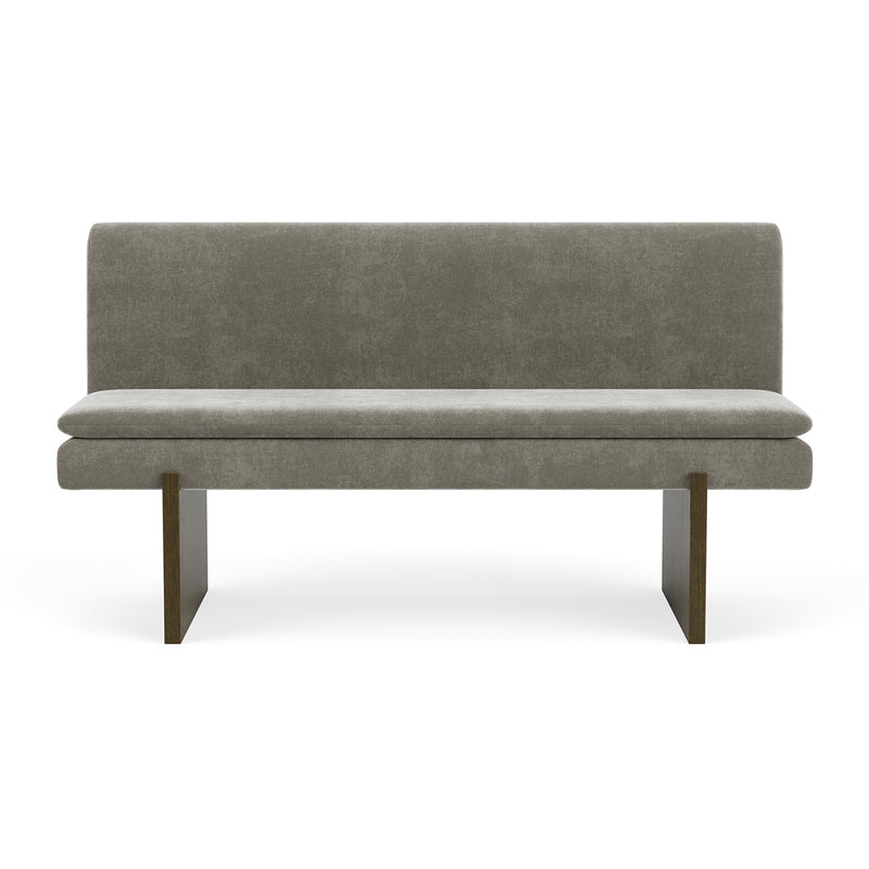 Planet Grey Green Fabric / Dark Walnut