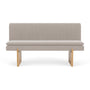 Umi Oak Dining Sofa - Agnes Brown Textured Weave / Oak