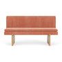 Umi Oak Dining Sofa - Danny Dusty Rose Textured Weave / Oak