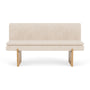 Umi Oak Dining Sofa - Vega Cream Textured Weave / Oak