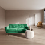 Moss Grass Green Fabric / Dark Walnut