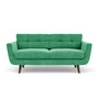 Vera 2 Seater Sofa - Moss Grass Green Fabric / Dark Walnut