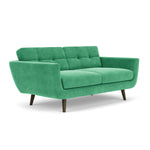 Moss Grass Green Fabric / Dark Walnut