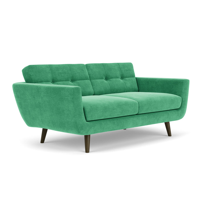 Moss Grass Green Fabric / Dark Walnut