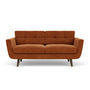 Vera 2 Seater Sofa - Moss Rust Fabric / Dark Walnut