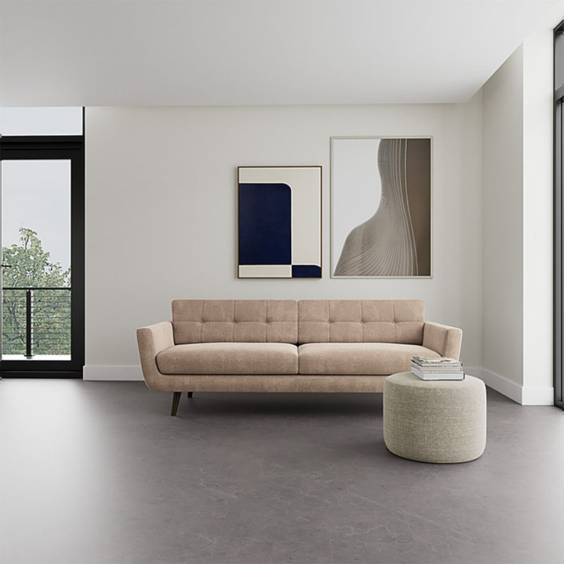 Danny Cream Textured Weave / Dark Walnut