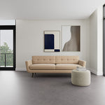 Form Cream Fabric / Dark Walnut