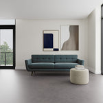 Forest Dust Blue Fabric / Dark Walnut