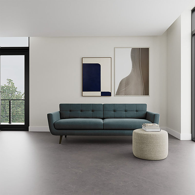 Forest Dust Blue Fabric / Dark Walnut