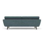 Forest Dust Blue Fabric / Dark Walnut