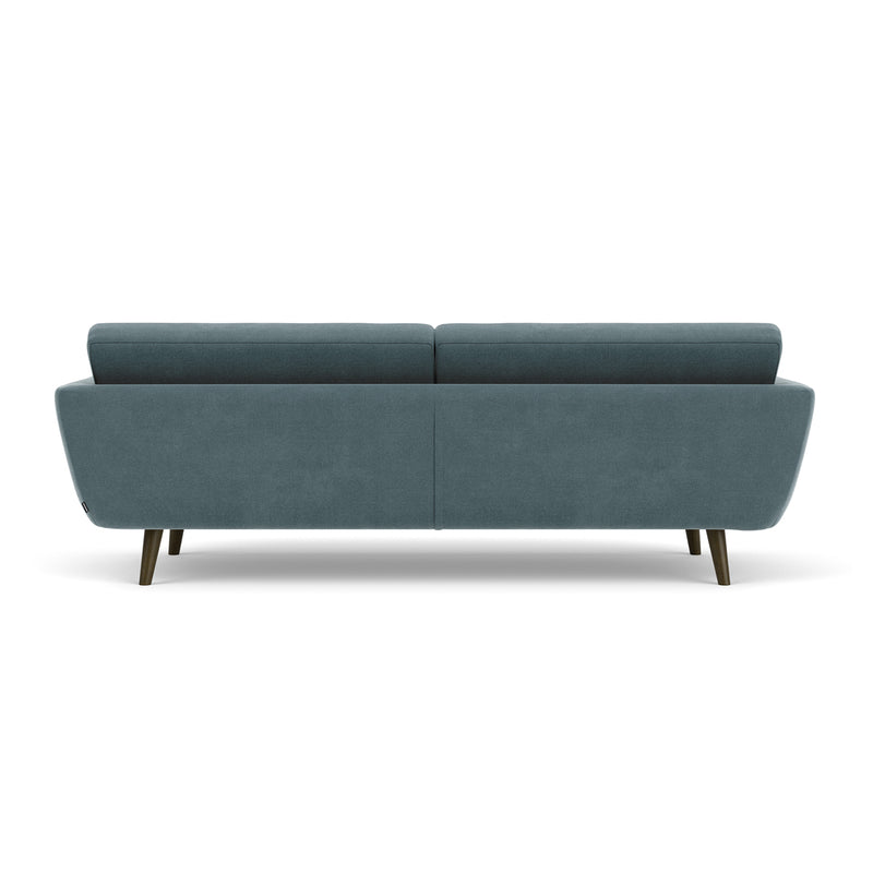 Forest Dust Blue Fabric / Dark Walnut