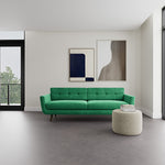 Moss Grass Green Fabric / Dark Walnut