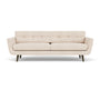 Vera 3 Seater Sofa - Vega Cream Textured Weave / Dark Walnut