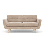 Vera 2 Seater Sofa - Danny Cream Textured Weave / Oak