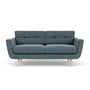 Vera 2 Seater Sofa - Forest Dust Blue Fabric / Oak