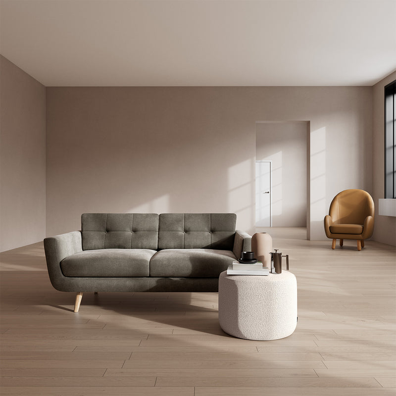 Planet Grey Green Fabric / Oak