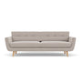 Vera 3 Seater Sofa - Agnes Brown Textured Weave / Oak
