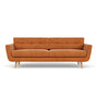 Vera 3 Seater Sofa - Danny Amber Textured Weave / Oak