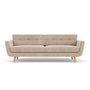 Vera 3 Seater Sofa - Danny Cream Textured Weave / Oak