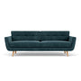 Vera 3 Seater Sofa - Danny Dust Blue Textured Weave / Oak