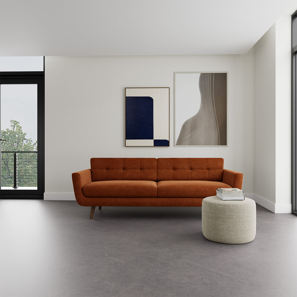 Moss Rust Fabric / Walnut Natural