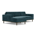 Danny Dust Blue Textured Weave / Dark Walnut