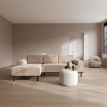 Danny Cream Textured Weave / Dark Walnut