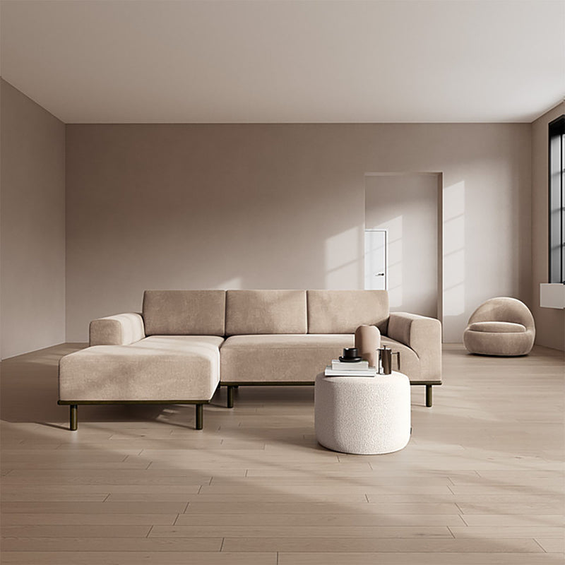 Danny Cream Textured Weave / Dark Walnut